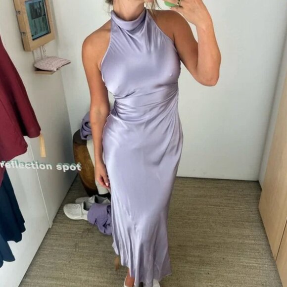NWOT Reformation Casette Silk Midi Dress Sz4 Aura - Picture 4 of 8